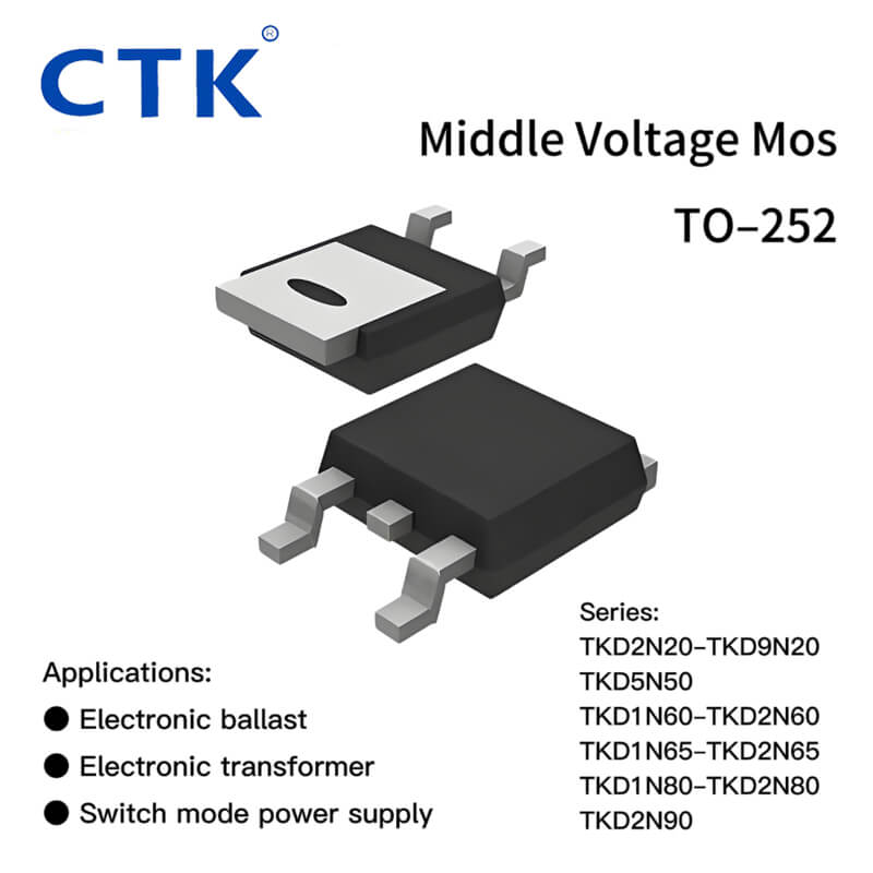 TO-252 Middle Voltage Mosfet D2N20 Plastic Package