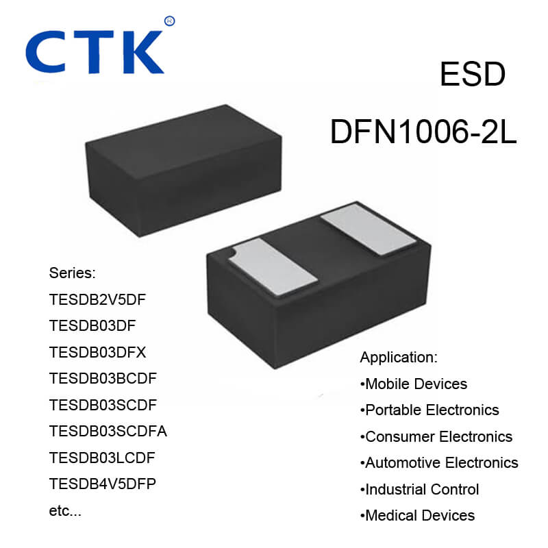 DFN1006-2L Bidirectional TVS Diode for ESD Protection