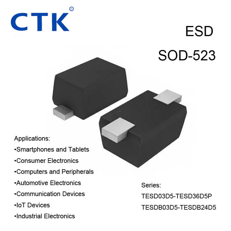 SOD-523 TVS Diode for ESD Protection Uni/Bi-directional