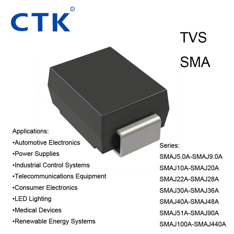 SMAJ Series TVS Surface mount transient voltage suppressor power 400 watts SMAJ5.0A-SMAJ9.0A