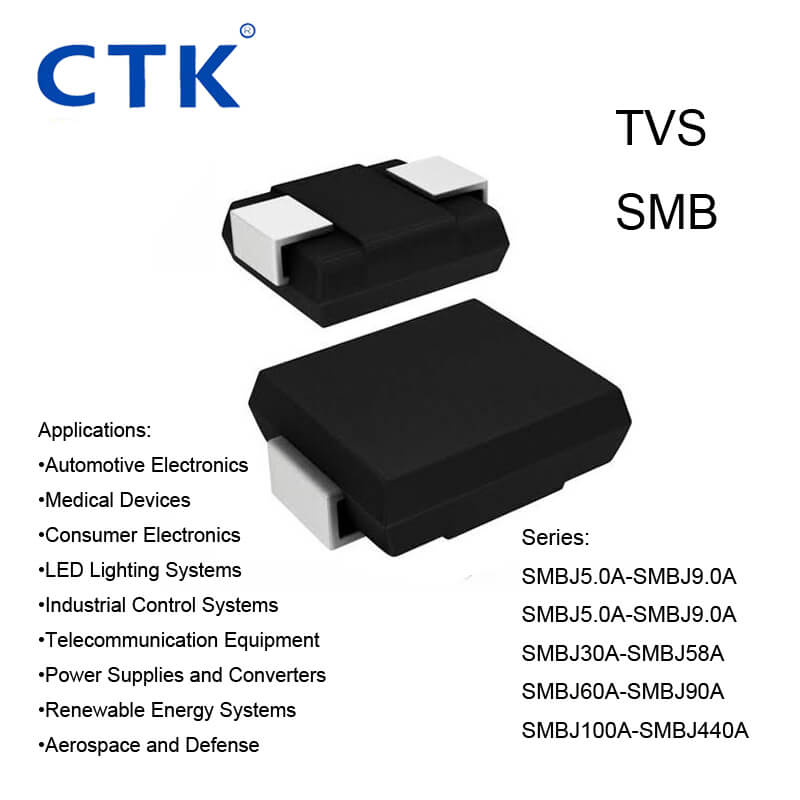 SMBJ Series TVS Surface mount transient voltage suppressor power 600 watts