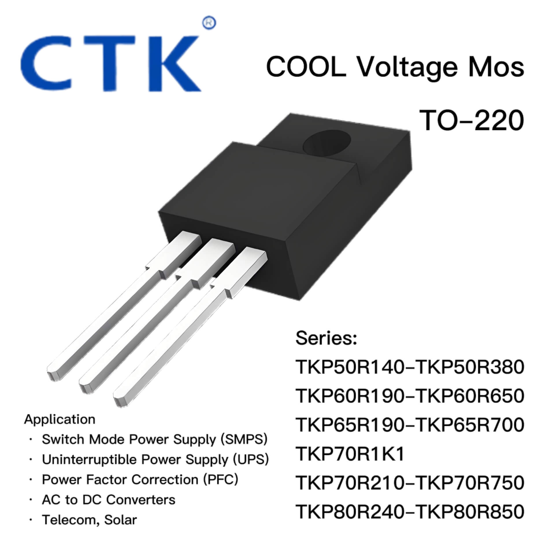 TO-220 COOL Voltage Mosfet P50R140-P50R380