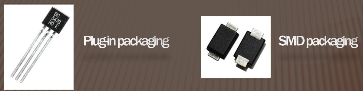 Semiconductor chip Plug-in packaging and SMD packaging