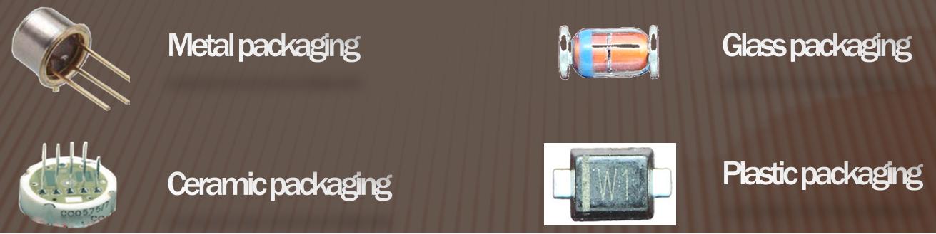 Semiconductor chip Metal, Ceramic, Glass, and plastic packaging